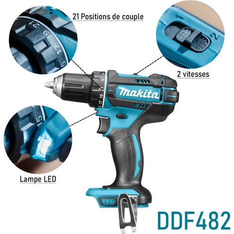 Perceuse visseuse MAKITA DDF482Z - 18V LXT - Machine seule