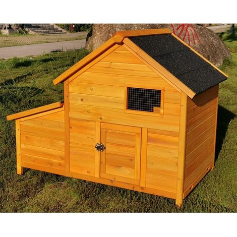 Animal Valley – Poulailler Bantam XL pour 2 à 4 poules – Bois de pin – Dimensions 119x77x90 cm – Toit shingle noir – Tiroir à déjections en métal — photo 3