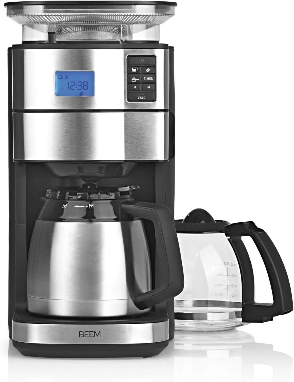 2026 BEEM FRESH-AROMA-PERFECT II Filterkaffeemaschine mit Mahlwerk - Thermo | Edelstahl | Thermokanne | 24h-Timer | 1000 W |
