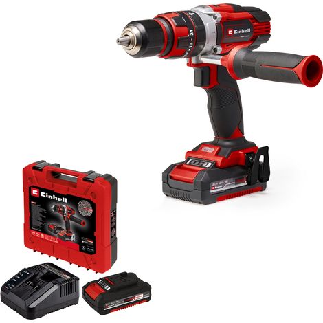 Einhell Perceuse Visseuse à percussion sans fil TE-CD 18/48 Li-i (2 x 2,0 Ah) PXC (Li-ion, 18V, Couple 48 Nm) Livré avec 2 Batteries 2,0Ah et Chargeur