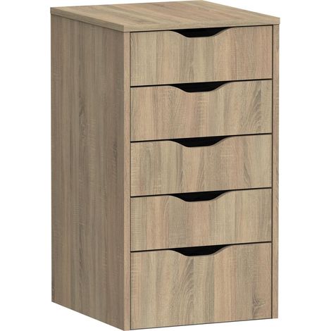 Mobimarket – Cajonera 5 tiroirs en aggloméré blanc – Dimensions 71 x 40 x 43 cm – Guides métalliques pour tiroirs – Montage nécessaire — photo 6