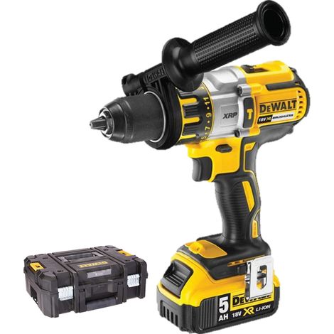 Dewalt – Perceuse à percussion Brushless 18V – 2 batteries Li-Ion 5Ah – Couple 70Nm – Mandrin auto-serrant 13mm – Coffret Tstak — photo 3