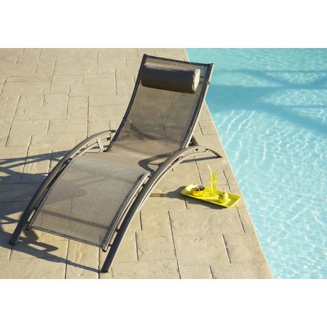 Dcb Garden – Lot de 2 bains de soleil empilables en aluminium – Dossier réglable 5 positions – Toile plastifiée résistante – Confortable têtière — photo 3