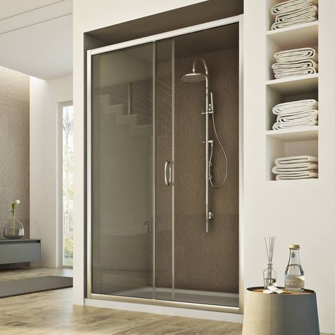 Idralite – Porte de douche coulissante 120 cm – Verre de sécurité 6mm – Hauteur 185 cm – Système Click&Clean – Ouverture à droite ou gauche — photo 2
