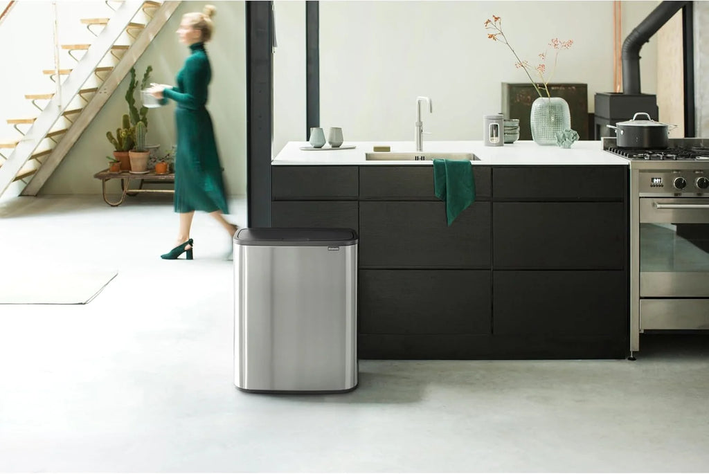 2026 Poubelle Brabantia, acier mat, anti-traces de doigts, 2 x 30 L