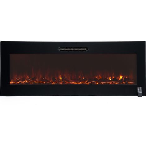 Kekai – Cheminée électrique murale encastrable 2000W – Dimensions 127x16x48 cm – Télécommande incluse – Pour surfaces jusqu'à 30 m² — photo 1
