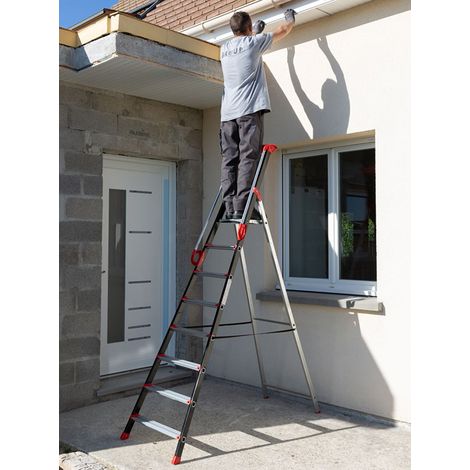 Centaure – Escabeau aluminium 5 marches serties – Hauteur de travail 2,99m – Pour usage professionnel – Garantie 5 ans – 239205 — photo 2