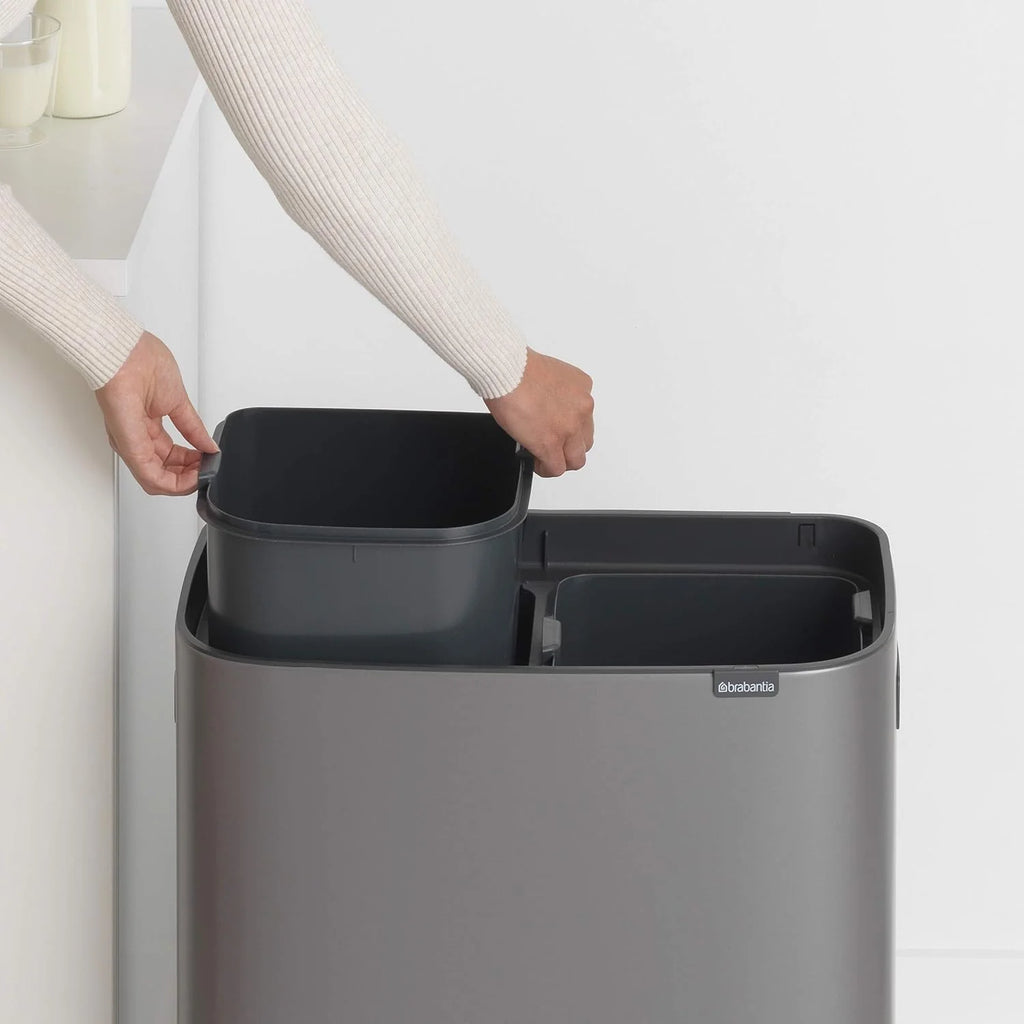 2026 Poubelle Brabantia, acier mat, anti-traces de doigts, 2 x 30 L