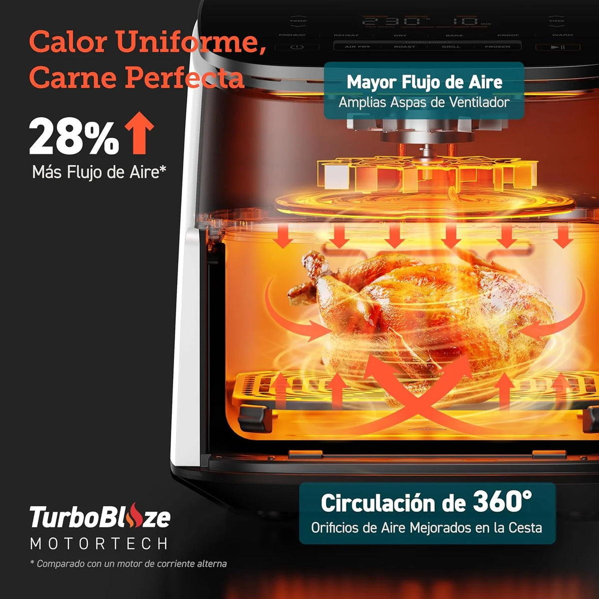 2026 Friteuse à air chaud Cosori Turbo Blaze 6L, intérieur en métal véritable, moteur CC exclusif, 46 % plus rapide, températ
