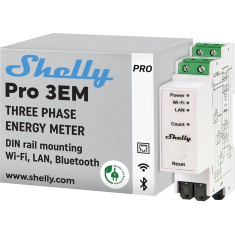 Compteur d'énergie triphasé 3X 120A – Wi-Fi, Bluetooth, MODBUS – Sur rail DIN – ALLSHELLYPRO3EM — photo 5