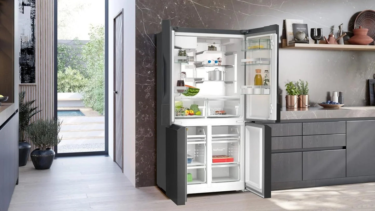 2026 SIEMENS KF96NVPEA iQ300 Multi-Door-Kühlschrank, 183 x 91 cm, 405 L Kühlen & 200 L Gefrieren, hyperFresh längere Frische