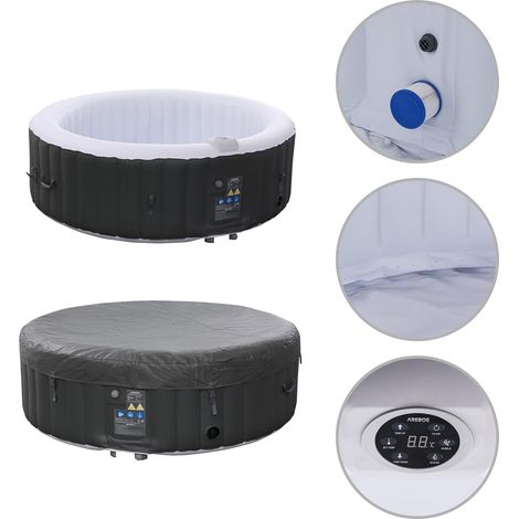 Arebos – Spa gonflable 6 personnes – Gonflage automatique – 130 jets de massage – Température réglable jusqu'à 40°C – Système de filtration efficace — photo 5
