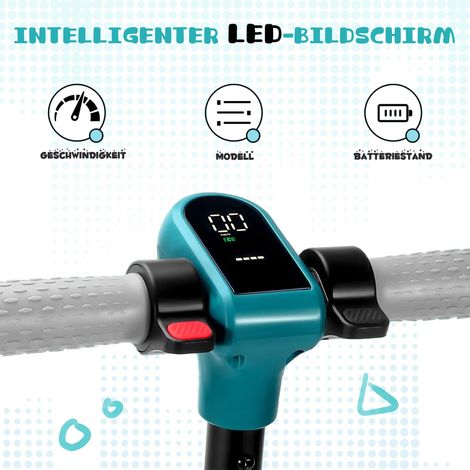 AMXCNOY Trottinette électrique pour enfants, trottinette enfant 14 km/h, 5-8km, frein électrique, conduite sécurisée pour enfants dès 6 ans, avec Bluetooth et lumières colorées
