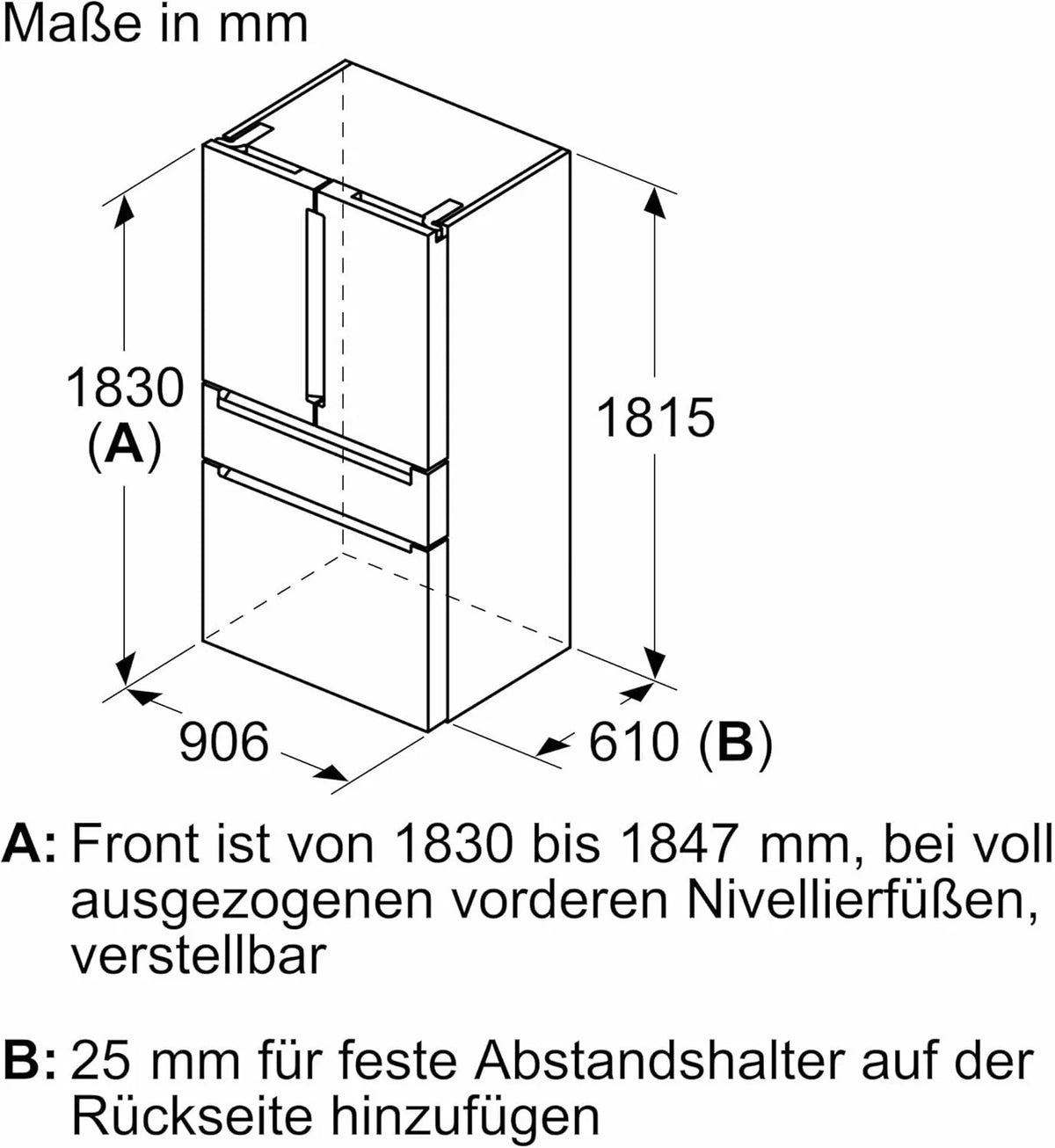 2026 SIEMENS KF96NVPEA iQ300 Multi-Door-Kühlschrank, 183 x 91 cm, 405 L Kühlen & 200 L Gefrieren, hyperFresh längere Frische