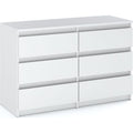 Commode blanche 100 cm avec 6 tiroirs – Meuble TV en panneau stratifié – Verrouillage tiroir – Finition mate élégante — photo 1