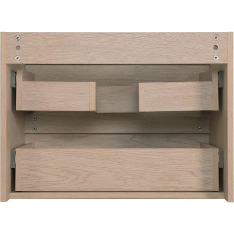Mob-In – Ensemble meuble salle de bain 60cm – Vasque simple avec colonne 140cm – Décor chêne – Panneau mélaminé résistant — photo 4