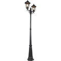 Qazqa – Lanterne d'extérieur noire 220 cm – 2 lumières E27 60W max – Aluminium et verre – IP44 pour usage extérieur — photo 1