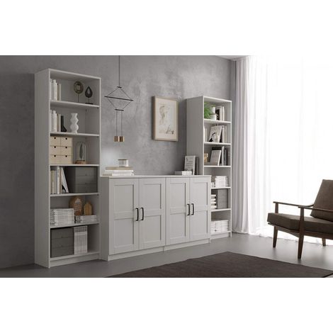Abitare – Meuble vitrine 87 cm blanc mat – Structure panneaux composites – Dimensions L 80 x P 44,5 x H 87 cm – Design moderne et rangement pratique — photo 3