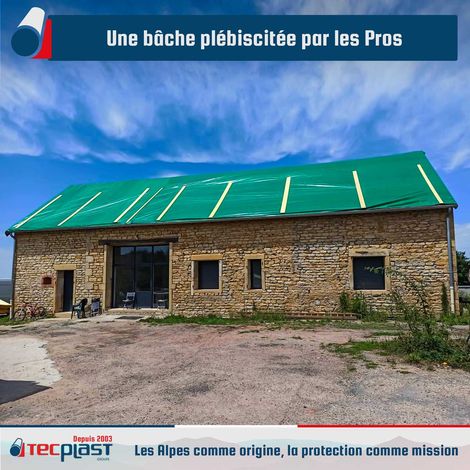 Tecplast – Bâche de protection 10x12 m 250g/m² – Étanchéité totale – Résistante aux intempéries – Ourlet périphérique et œillets aluminium — photo 2
