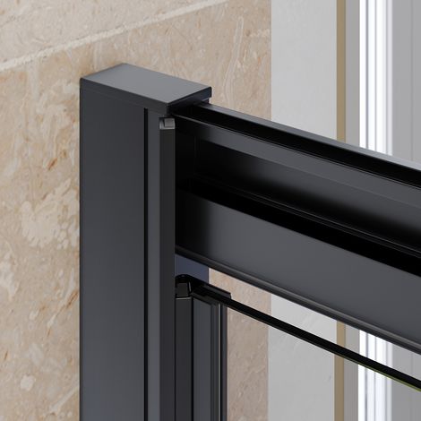 SIRHONA Porte de Douche Black Paroi de douche Pivotante Cabine de douche à une porte 80cm — photo 4