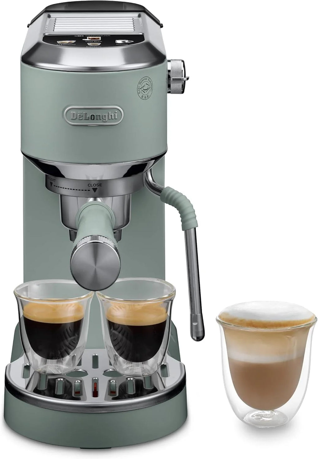 2026 De'Longhi Dedica – Cafetière à pompe en acier inoxydable pour café moulu ou individuel, expresso et cappuccino, réservoi