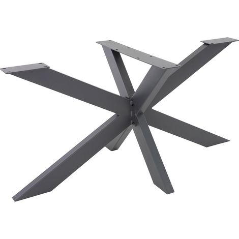 ML-Design Pied de Table Spider 78x71x150 cm, Structure en Croix, Anthracite, en Métal, Revêtement en Poudre, 150 kg, Design Industriel, Protection du Sol Inclus, Robuste, avec Matériel de Fixation — photo 1