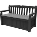 Banc de jardin avec coffre de rangement verrouillable – Résine texturée résistante – 265L – 140x60x84 cm – Anthracite – Tepro — photo 1