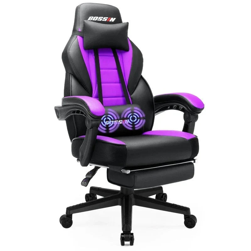 2026 BOSSIN Racing Style Gaming Chair,300 lbs Big and Tall gamer chair High Back Computer Chair(Purple)
