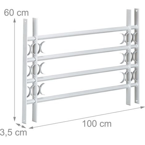Relaxdays – Grille de fenêtre télescopique anti cambriolage – Acier galvanisé – Dimensions réglables 600 x 1000-1500 mm – Protection efficace contre effractions — photo 3