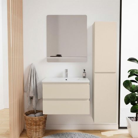 Mob-In – Meuble sous vasque 60 cm SORRENTO – 2 tiroirs de rangement – Panneau de particules mélaminé – Installation facile — photo 4