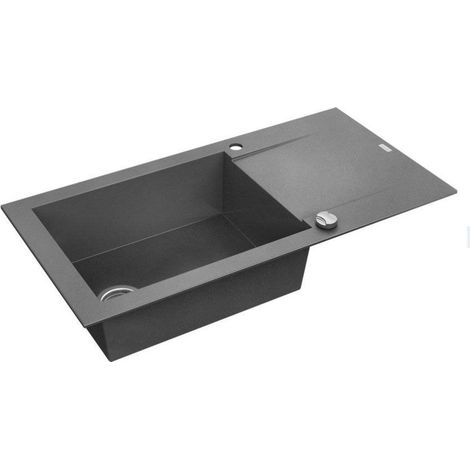 Carea Cuisine & Bain – Évier à encastrer granit 1 bac 98x50x20,5 cm – Résistant aux chocs et rayures – Surface lisse facile d'entretien – Fabrication française — photo 3