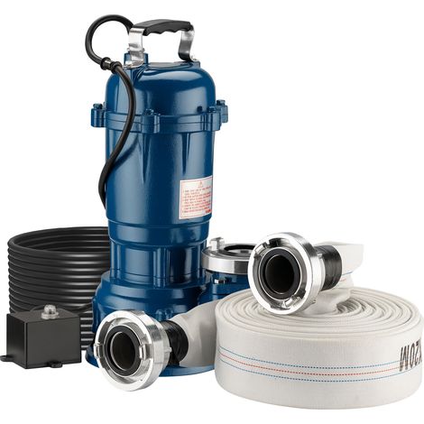 Wiltec Pompe électrique pour eaux sales – Submersible – 550 W / 16200 l/h – Refoulement max. 8 m – avec Tuyau 20 m – Pompe-cave pour Arrosage Irrigation Jardinage Évacuation Drainage — photo 1