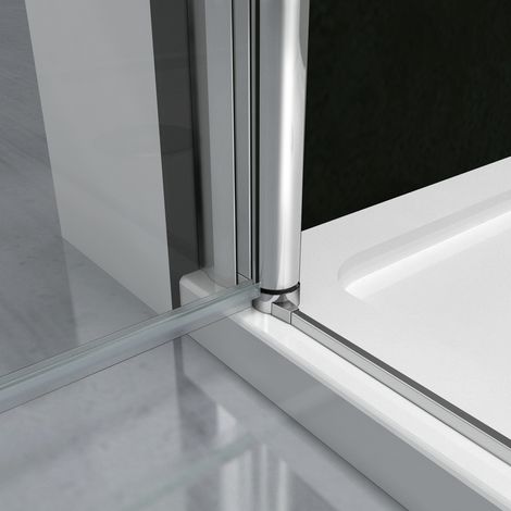 Ocean Sanitaire – Porte de douche pivotante 76x187cm – Verre de sécurité 6mm anti-calcaire – Aluminium chromé – Installation en niche – Montage réversible — photo 5