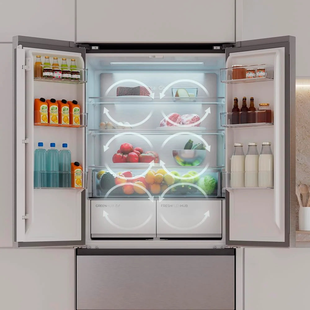 2026 Cecotec Réfrigérateur Porte Française de 4 Portes Semi-Intégrable 458L Total No Frost Bolero CoolMarket F2D 458 SBI Inox