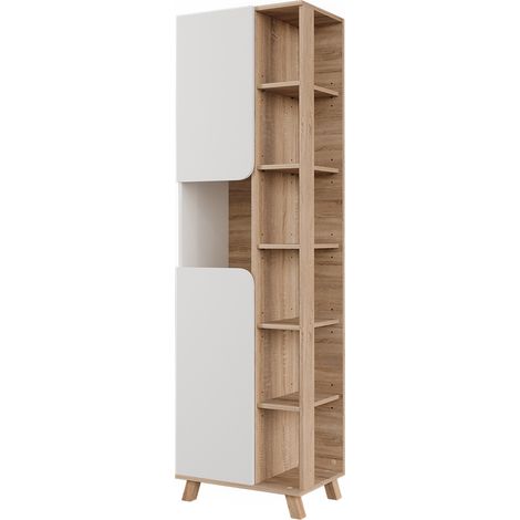 Meuble salle de bain Karen, Sonoma/blanc, 50x175cm avec 2 portes, Vicco — photo 1