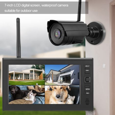Eosnow – Système de surveillance de sécurité sans fil LCD 7 pouces – Wi-Fi 4 canaux – Vision nocturne – Enregistrement sur carte mémoire 32 Go - WIFI 4 CH — photo 2