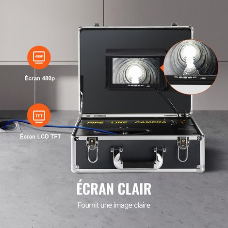 VEVOR Camera Inspection Canalisation 30 m Endoscope deEcran 7'' avec Enregistreur DVR Etanche IP68 12 LED Reglables Carte SD 16 Go pour Conduit Tuyaux Egout Maison Evacuation des Eaux Usee Plomberie — photo 4