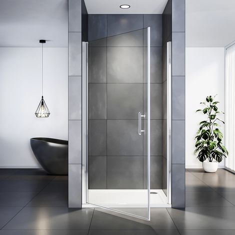 SIRHONA Porte de Douche 90 x 185 cm pivotante extensible verre trempé 6mm Joint de bas étanche,SIRHONA — photo 1