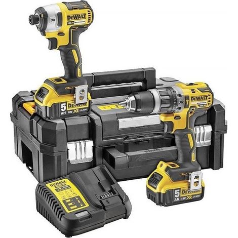 Pack Perceuse + Visseuse à chocs DEWALT DCK266P2T - 18V - 2 batteries 5Ah - Chargeur - Coffret Tstak — photo 3