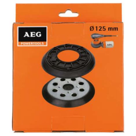 AEG – Plateau de ponçage 125mm – Plaque de base pour EX 125 ES – Avec anneau en caoutchouc de rechange – 4932352870