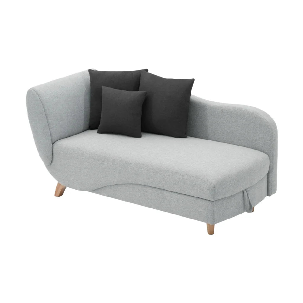 2026 Méridienne en tissu gris clair avec coussins anthracite