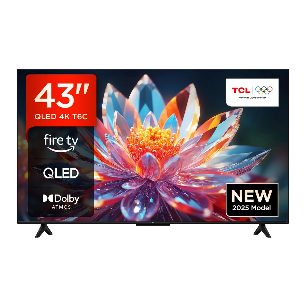 2026 TCL 43T6C Fire TV 43 Pouces QLED 4K UHD Smart TV, HDR (Multi-Format), Dolby Atmos, Motion Clarity, vocale Alexa