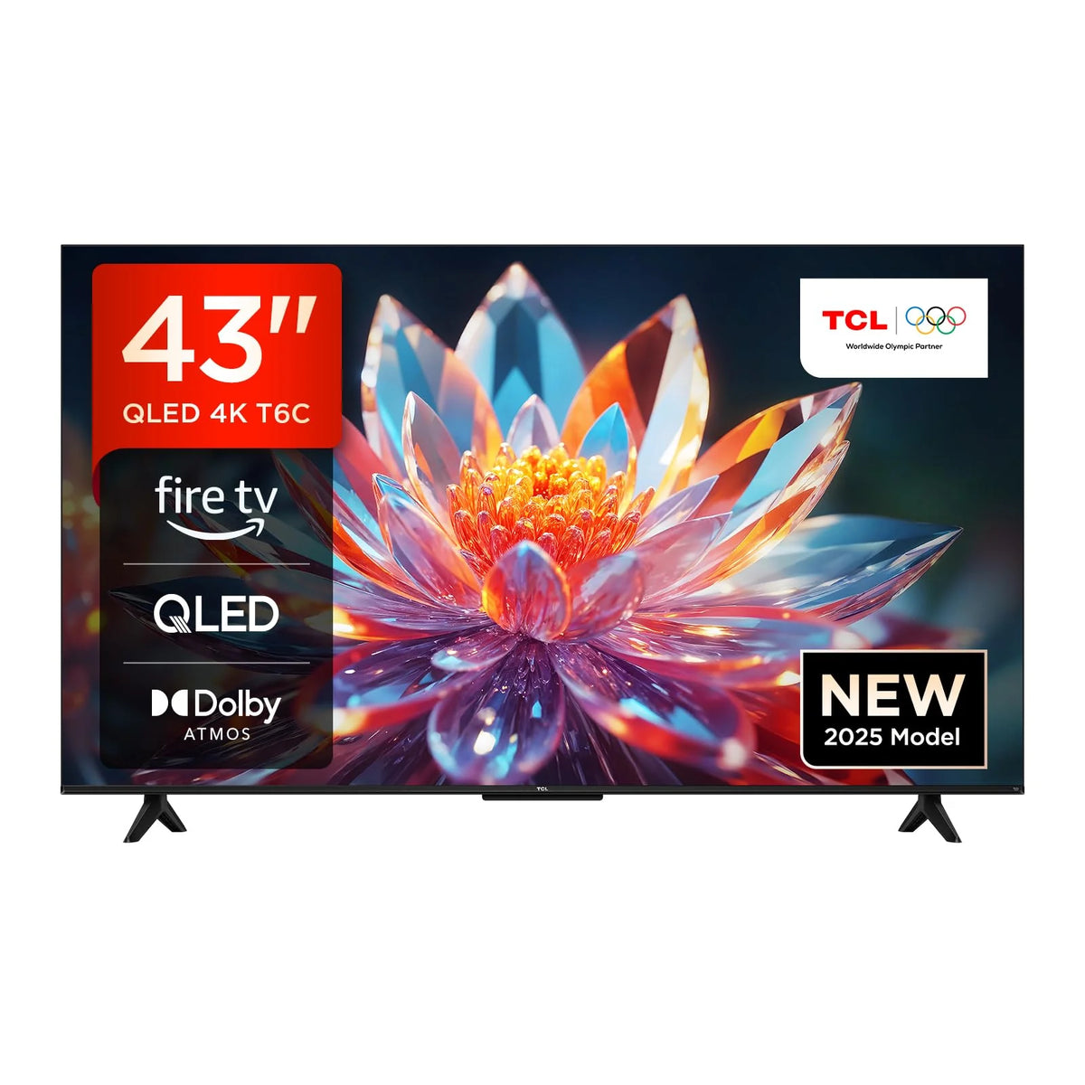 2026 TCL 43T6C Fire TV 43 Pouces QLED 4K UHD Smart TV, HDR (Multi-Format), Dolby Atmos, Motion Clarity, vocale Alexa