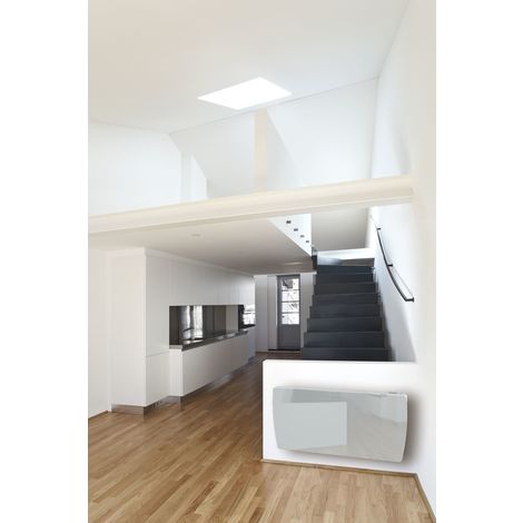 Radiateur à inertie CARRERA - Ceramique Verre Blanc LCD 2000W - Blanc — photo 2
