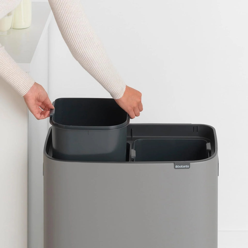 2026 Poubelle Brabantia, acier mat, anti-traces de doigts, 2 x 30 L