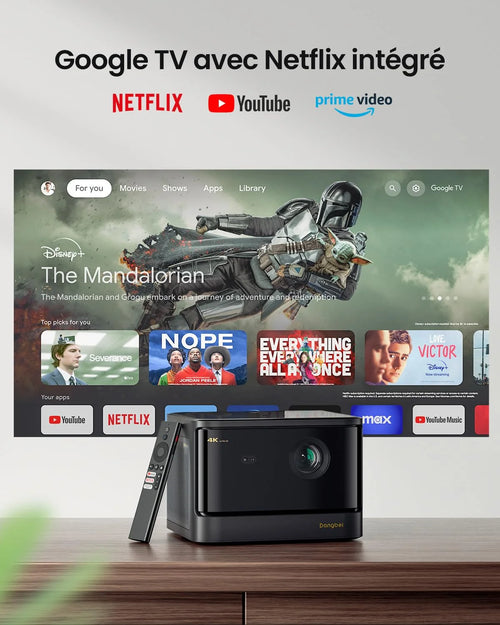 2026 4K Vidéoprojecteur & Blu-Ray 3D, 2450 ISO Lumens, Dangbei Vidéoprojecteur avec GTV/Netflix, Home cinéma, 2x12W Haut-Parl