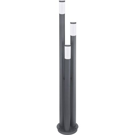 Etc-Shop – Lampadaire extérieur 170 cm en acier inoxydable – 3 colonnes anthracite – 3x E27 max 60W – IP44 pour usage extérieur — photo 2