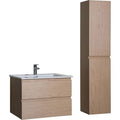 Mob-In – Ensemble meuble salle de bain 60cm – Vasque simple avec colonne 140cm – Décor chêne – Panneau mélaminé résistant — photo 1