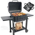 Barbecue Charbon de Bois avec Couvercle  Grille de Cuisson XL 54x43 cm