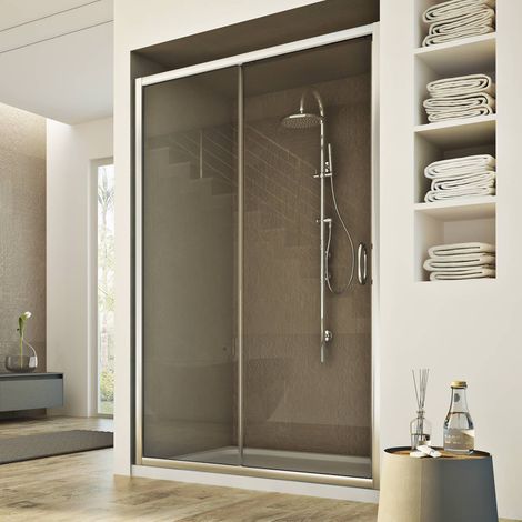 Idralite – Porte de douche coulissante 120 cm – Verre de sécurité 6mm – Hauteur 185 cm – Système Click&Clean – Ouverture à droite ou gauche — photo 1